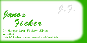 janos ficker business card